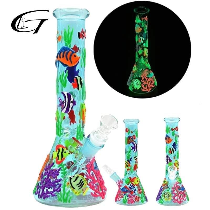 Luminous Ice Catcher Beaker GLass Water Pipe Bong